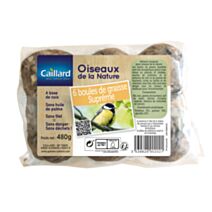 6 Boules de Graisse Suprême de 80gr oiseaux de la Nature - CAILLARD