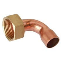 Raccord 2 Pièces coudé cuivre Ø14 / écrou 15/21