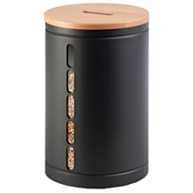 Réserve à granulés acier/bois noir Octaris Ø32x51cm - DIXNEUF