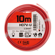 Cable ho7vu 1.5 rouge 10m - PLASTO
