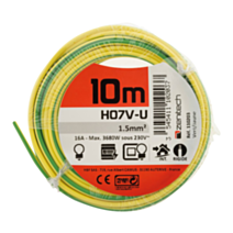 Cable ho7vu 1.5 vert/jaune 10m - PLASTO