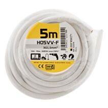 Cable ho5vvf 3x1.5 blanc 5m - plasto - INOTECH
