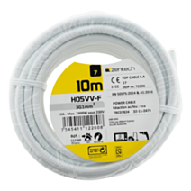 Cable ho5vvf 3x1 blanc 10m - PLASTO