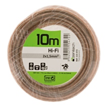 Cable hi-fi 2x 1,5 transparent - 10m