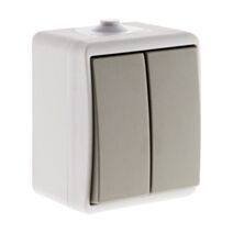 Va-et-vient double ip54 - gris clair