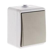 Poussoir mini ip54 gris clair