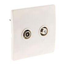 Prise tv ∅9,52 + satellite. vis + griffes blanc - diwone - INOTECH