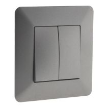 Interrupteur double va-et-vient titanium artezo