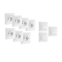 Lot 7 prises 2P+T + 3 va et vient  blanc - ARTEZO