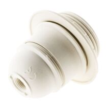 Douille e27 thermoplastique simple bague blanc