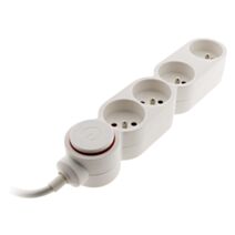 Multiprise 4 prises Home + Fiche Extraplate Blanc - INOTECH