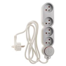 Multiprise 4 prises Home + Extra Plate Silver Home