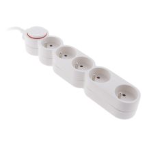 Multiprise 5 prises Home 16a 2P+T + interr+ fiche extraplate