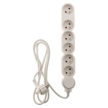 Bloc 6 prises 16A + inter blanc câble H05VV-F 3G1mm² - INOTECH 