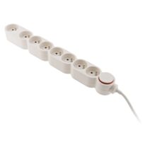 Multiprise 8 prises Home + Fiche Extraplate Blanc - INOTECH