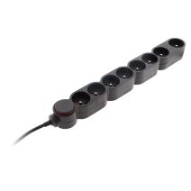 Multiprise 8 prises Home 16a interrupteur noir 3g1 1,5m f extraplate