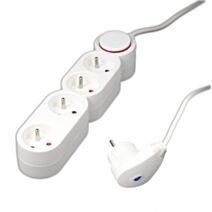 Multiprises 4 Prises 16A + Fiche Parafoudre Blanc Home