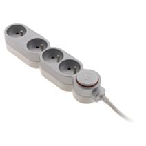 Bloc 4 prises 16A + inter silver câble H05VV-F 3G1 mm² - INOTECH