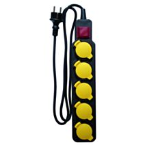 Multiprise 5 prises Étanche IP44 2 Prises+T + Interrupteur + Clapet - ZENITECH