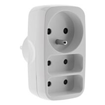 Fiche 3 prises Triplite 1x16a + 2x6a façade blanc