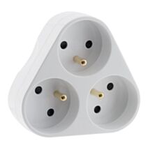 Fiche 3 prises Triplite 16a triangulaire blanc