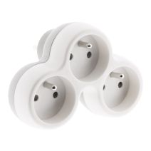 Fiche 3 prises Triplite 16a 2P+T façade gris / blanc
