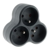 Fiche 3 prises Triplite triangulaire 16a grise - ZENITECH