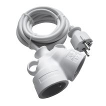 Prolongateur bi-tête HO5VV-F 3G1.5 mm² 3 m blanc - INOTECH