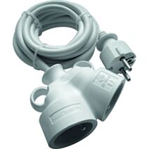 Prolongateur bi tête HO5VV-F 3G1.5 mm² blanc - INOTECH