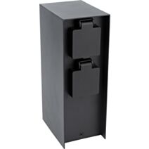 Borne de jardin à fixer aluminium noir 4x16A IP44 - ZENITECH