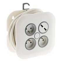 Enrouleur ménager 3 prises 2P+T 16a + 2x usb 7m blanc - ZENITECH