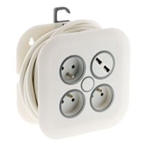 Enrouleur ménager 3 prises 16a 2P+T a fiche extraplate 3g1mm² + 2usb 7m blanc - ZENITECH