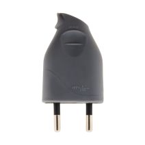 Fiche 1 prise mâle 2p 6a latérale gris - ZENITECH
