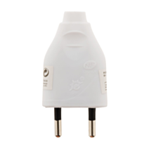 Fiche 1 prise mâle 2 Pôles 6A Blanche