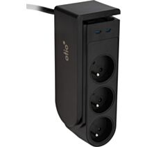 Bloc Gekko XL clipsable 5 prises 2 USB-C 1,5m noir - OTIO