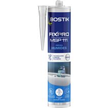 Colle Mastic FIXPRO MSP 111 Pièces Humides Transparent 290ml - BOSTIK