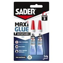 Colle cyanoacrylate Maxiglue Gel 2x3g - SADER