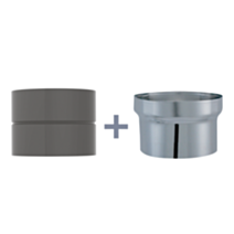 Manchon buse f/f noir mat A.B Ø130/125mm - JONCOUX