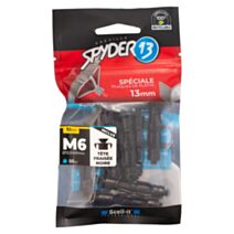 12 chevilles corps creux acier zingué - M6x50mm + vis tête fraisée noires