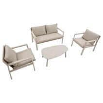 Salon Flovia 4 places aluminium argile - HESPERIDE