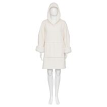Plaid manche bouclette ivoire - ATMOSPHERA