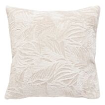 Coussin Brush Ryo lin flanelle 40x40 blanc - ATMOSPHERA