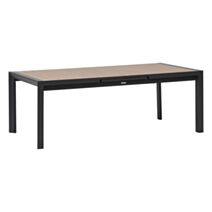Table extensible Evasion aluminium imprimé effet bois honey 10 places graphite - HESPERIDE