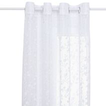 Voilage Lazi fleuri 140x240cm blanc - ATMOSPHERA