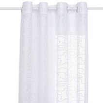 Voilage Lazi 140x240cm blanc motif abstrait - ATMOSPHERA