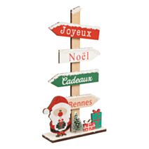 Pancarte renne Père Noël MDF 29,5cm assorti - ATMOSPHERA