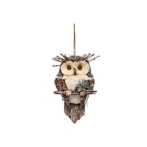 Décoration de Noël à suspendre Hibou Branche H.28cm - FEERIC