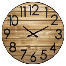 Horloge bois métal 3D Ø70cm naturel - ATMOSPHERA
