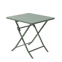 Table carrée pliante Greensboro acier traité epoxy 70x70cm olive - HESPERIDE
