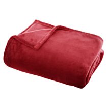 Plaid flanelle uni 130x180 rouge - ATMOSPHERA